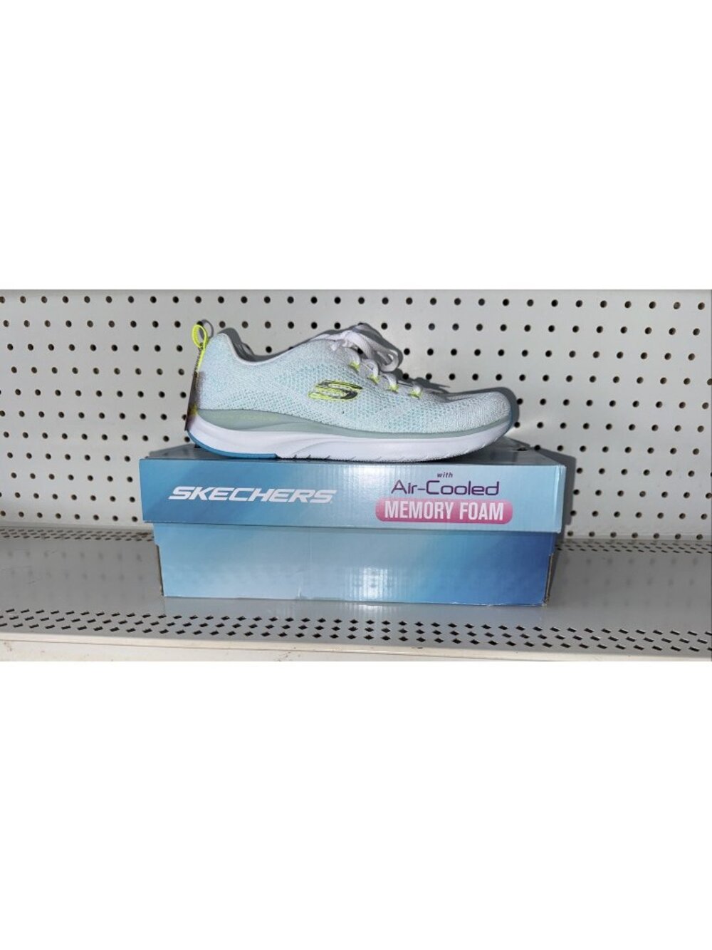 Skechers Ultra Groove Womens Athletic Walking Shoes Size 9 White Blue Green